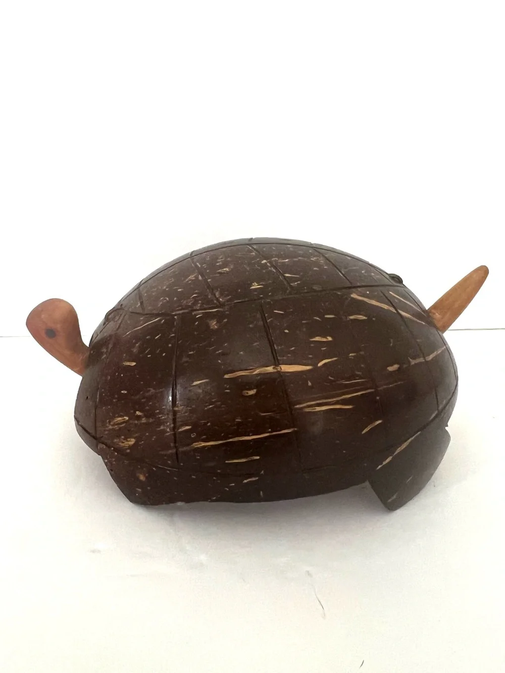 Handcrafted Brown Coconut Shell Turtle Accent - Eco Home Decor